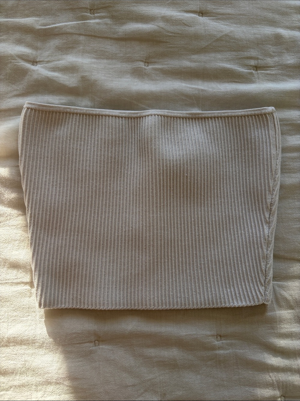 Ribbed Tube Top in White